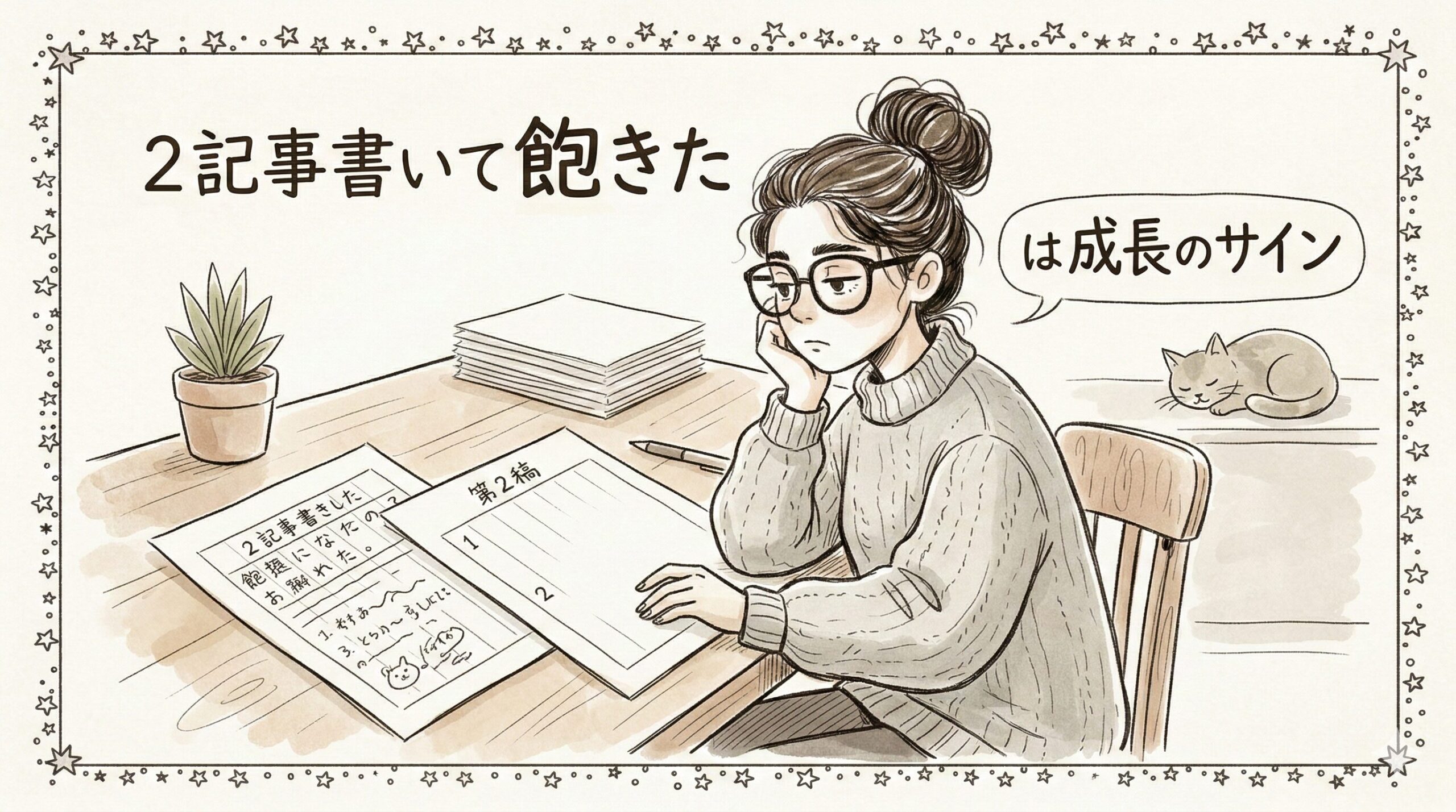2記事書いて飽きたあなたへ。その「飽き」は成長のサインです